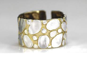 GOLDEN SHORES. Silver and gold sterling ring